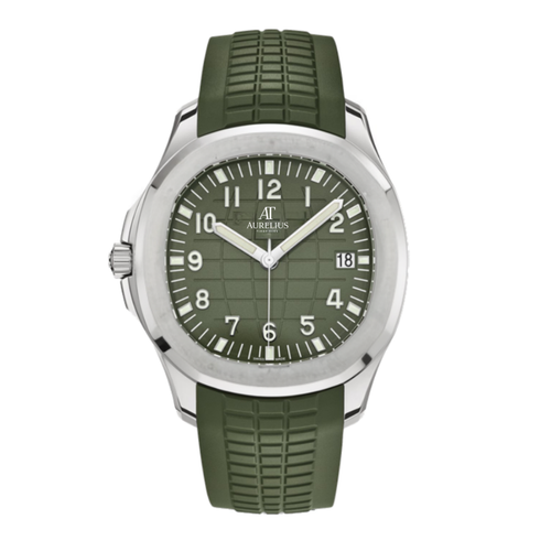 Sport Aquanaut 42 – Blue Embossed Dial | White Gold Tone Case & Blue Rubber Strap