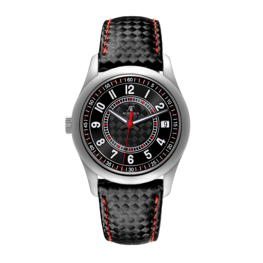 Modern Classic 40 – Blue Dial with Orange Accents | Silver Tone Case & Blue Fabric Strap